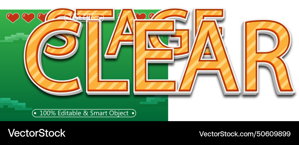 Stage clear editable text effect 3 dimension Stage clear editable text effect 3 dimension vector image
