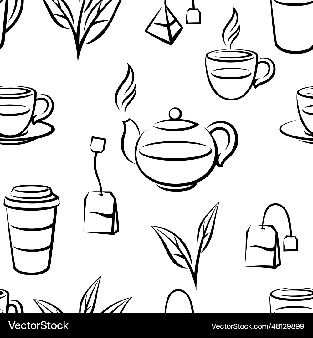 Tea & Coffee Pattern Royalty Free Vector Image