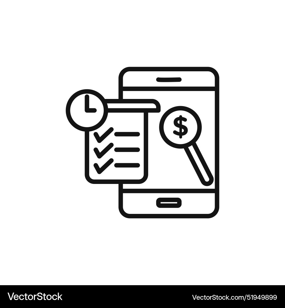 Transaction history logo sign outline Royalty Free Vector