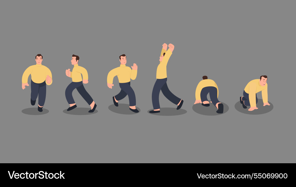 A man running in different views A man running in different views vector image