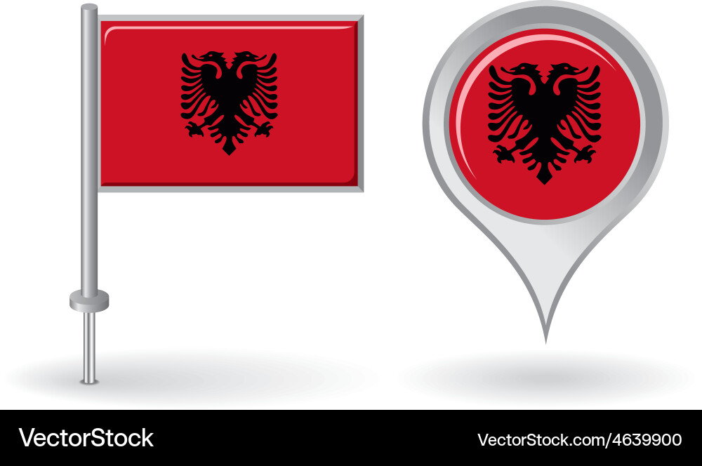 Albanian Flag Pointer Icon Vector Image