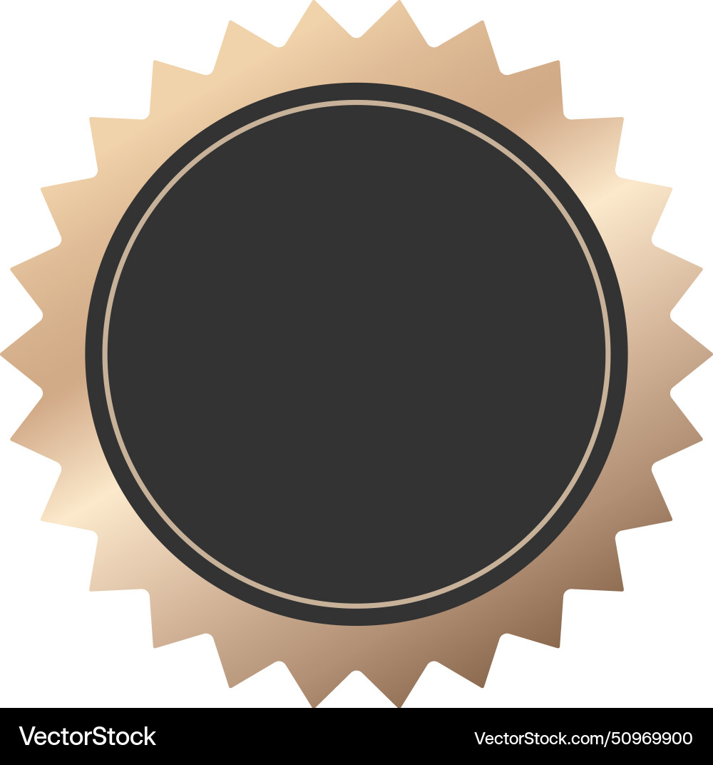 Black round blank label template with sharp edges Black round blank label template with sharp edges vector image