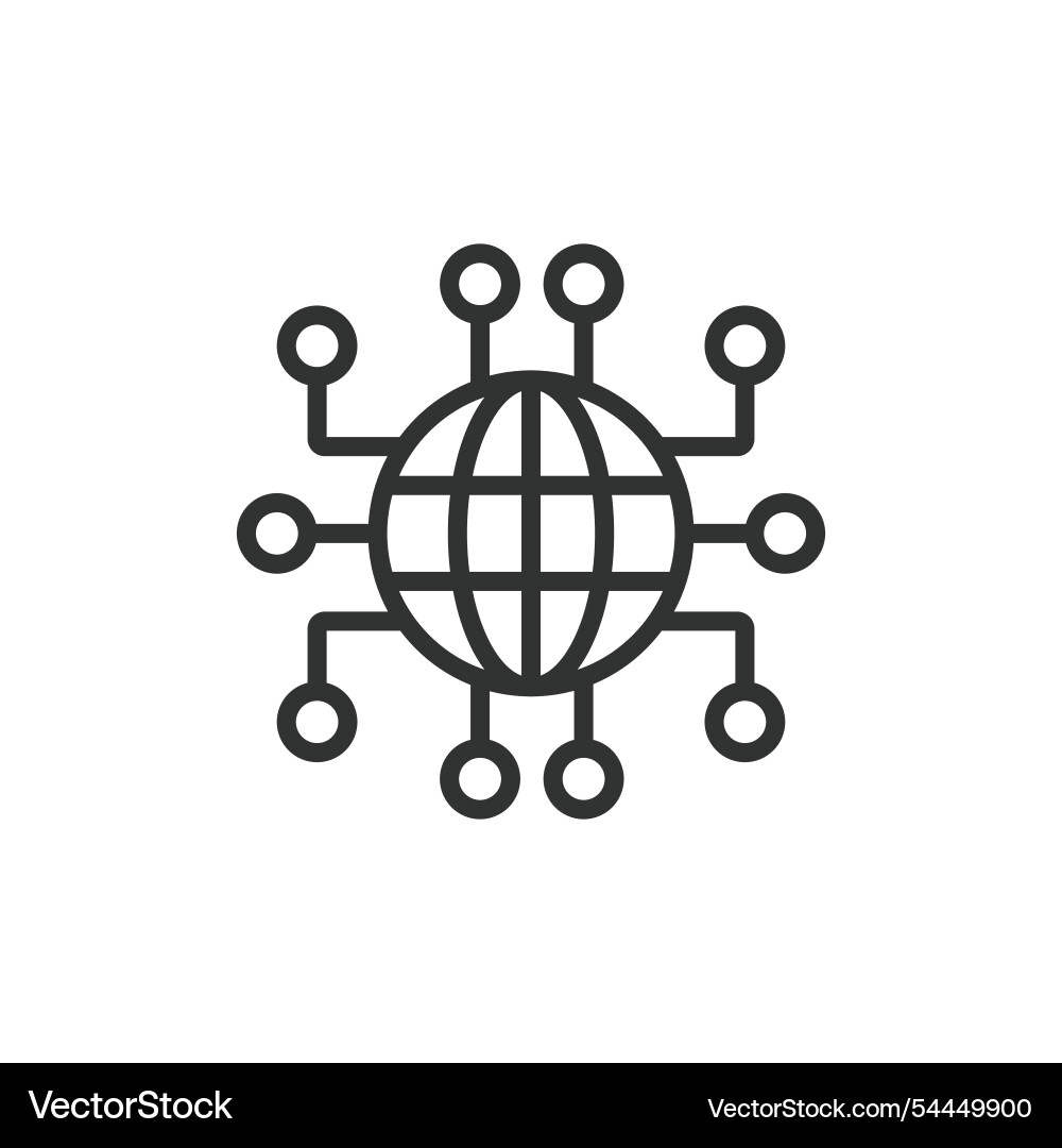 Full internet routing table icon in line design Vector Image