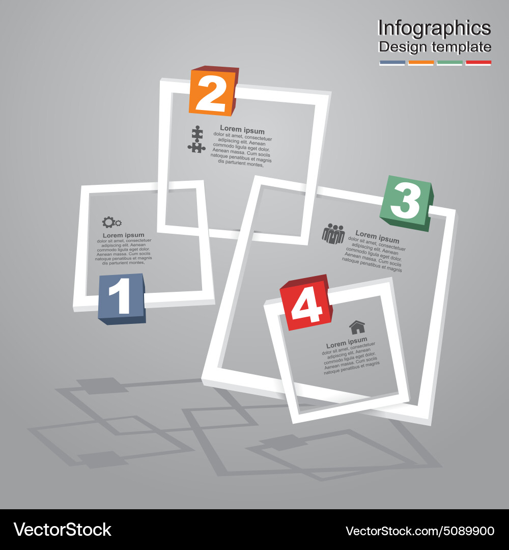 Infographic report template with frames and icons vector image
