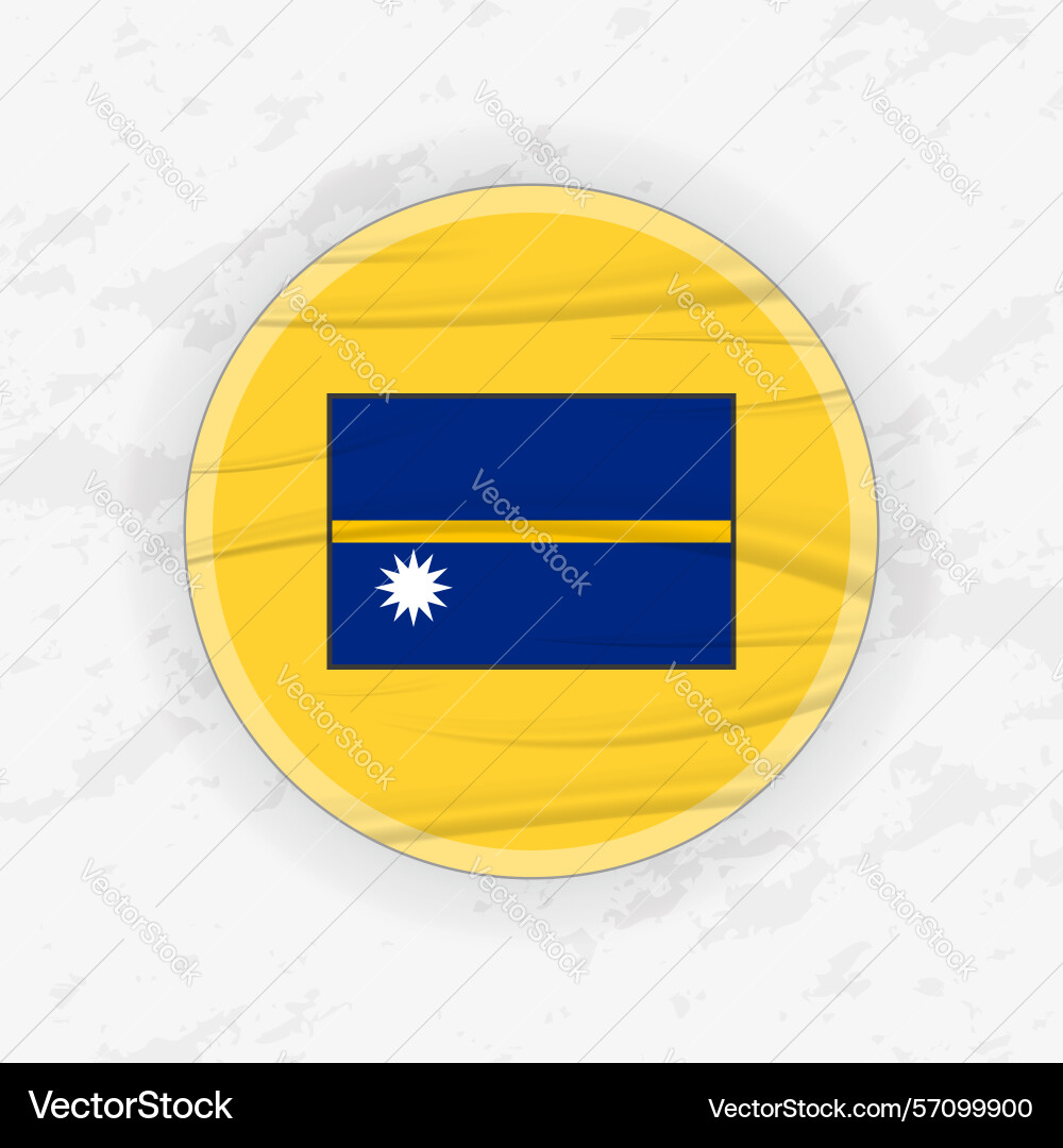 Nauruan flag in a circular emblem design abstract Vector Image