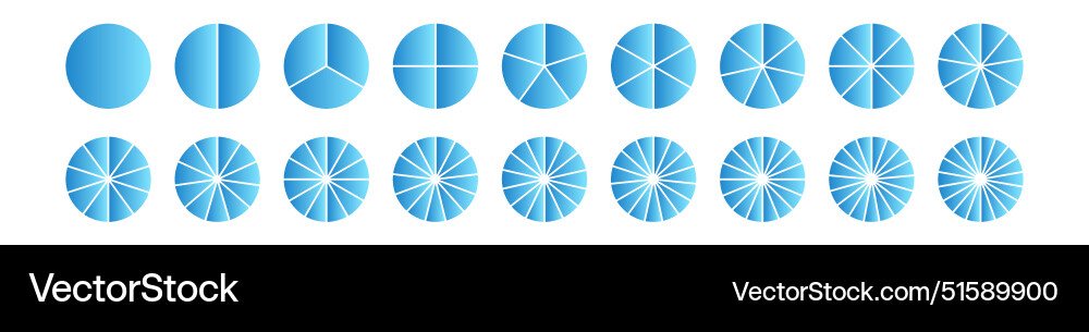 Pie chart with different segments in a circular vector image