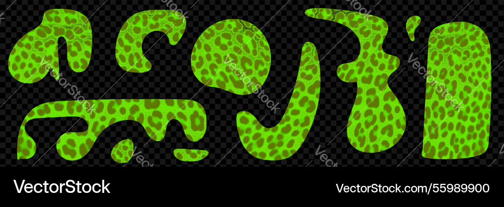 Set of leopard organic shapes for collage y2k Set of leopard organic shapes for collage y2k vector image