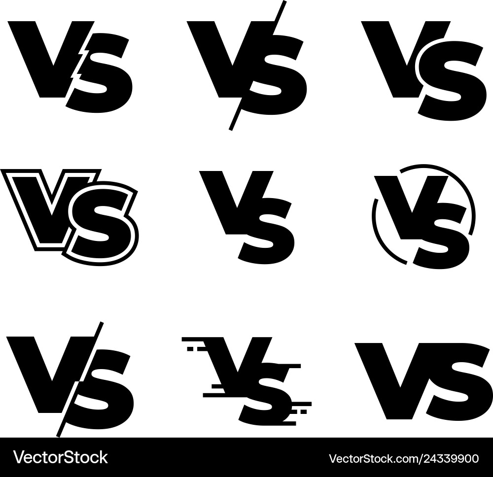 Vs versus letters icon battle confrontation Vector Image