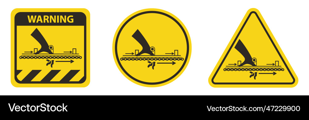 Warning moving part cause injury symbol Warning moving part cause injury symbol vector image
