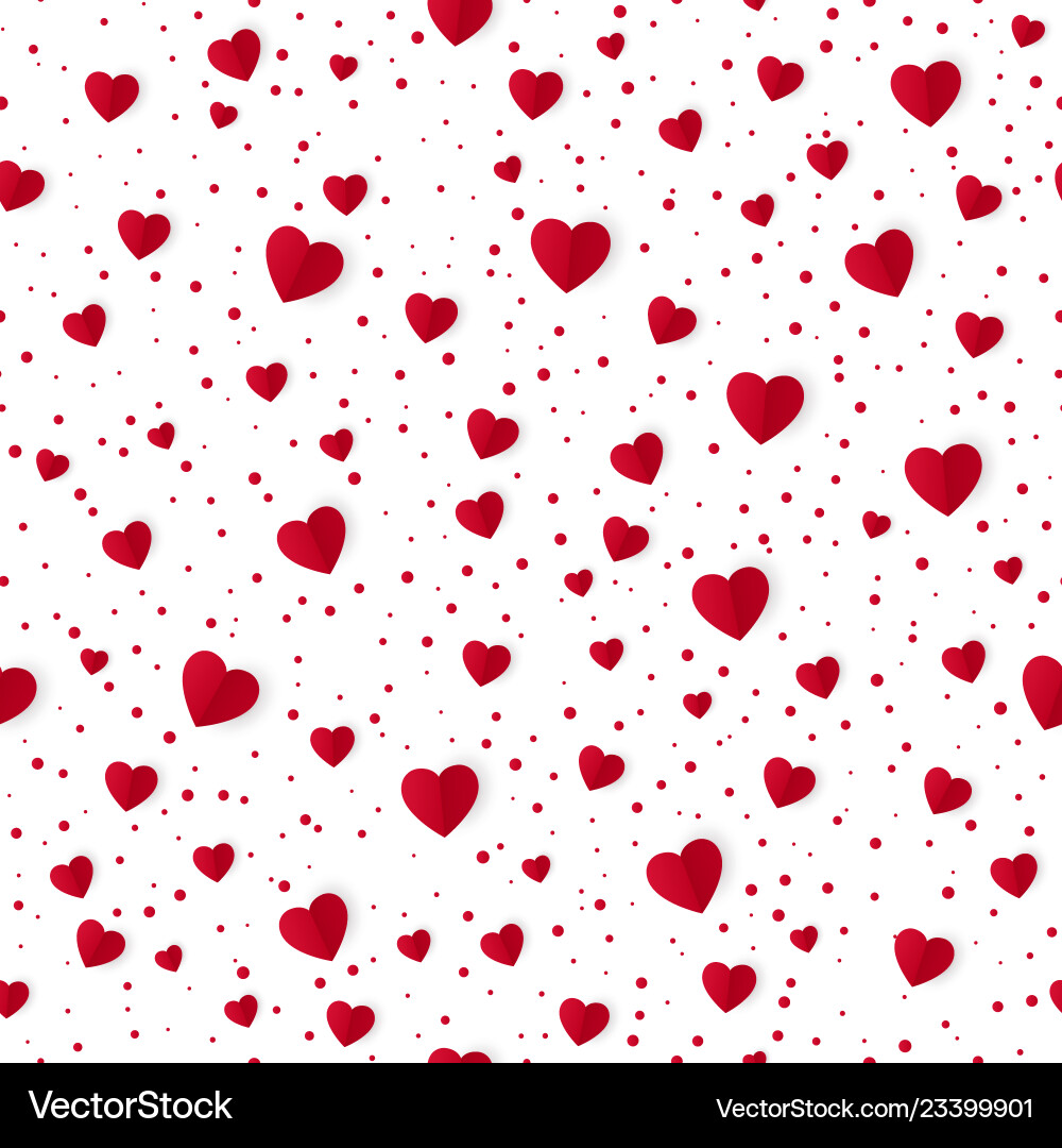 Abstract seamless heart pattern background paper Vector Image