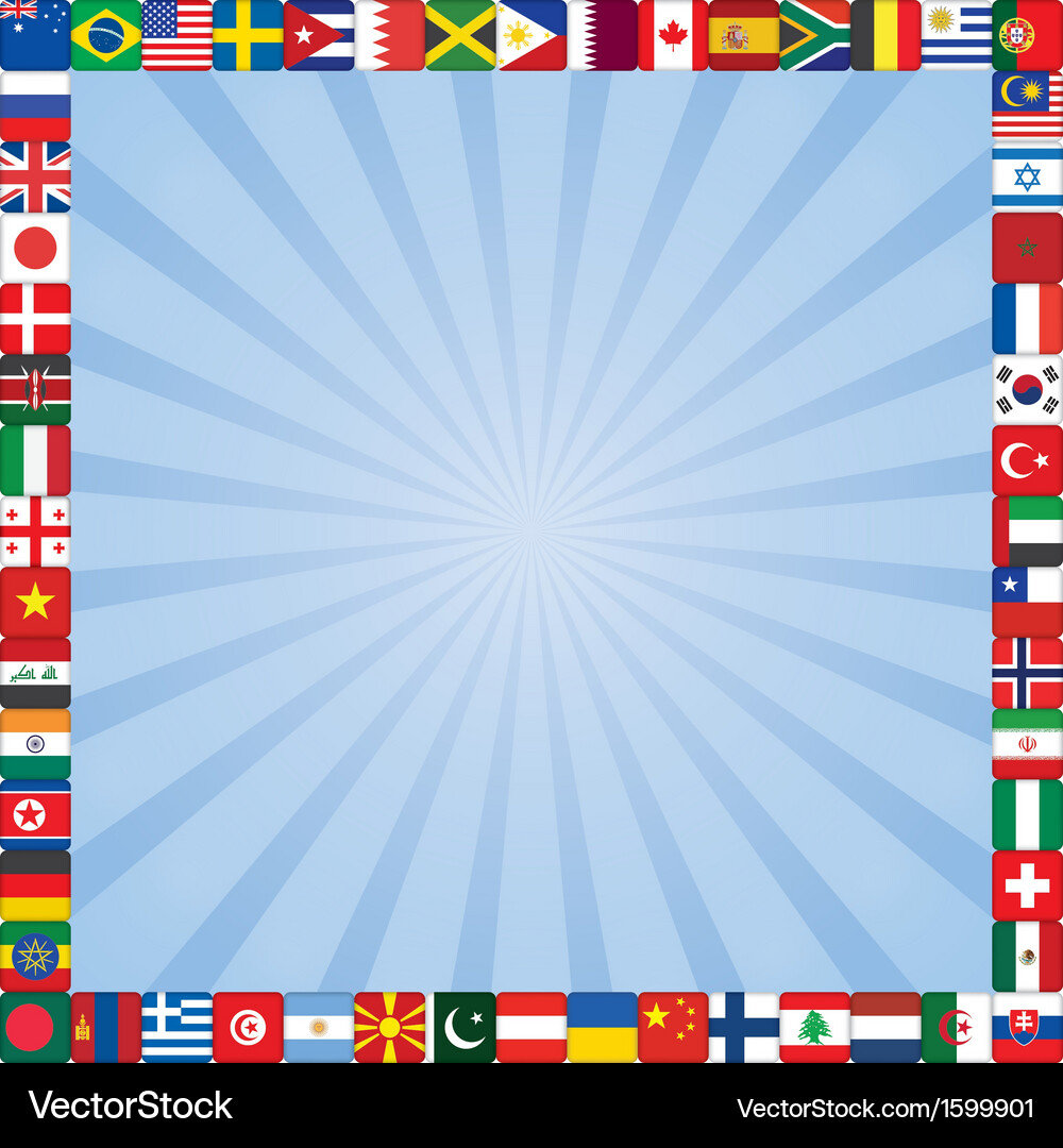 Background with flags icons frame Vector Image