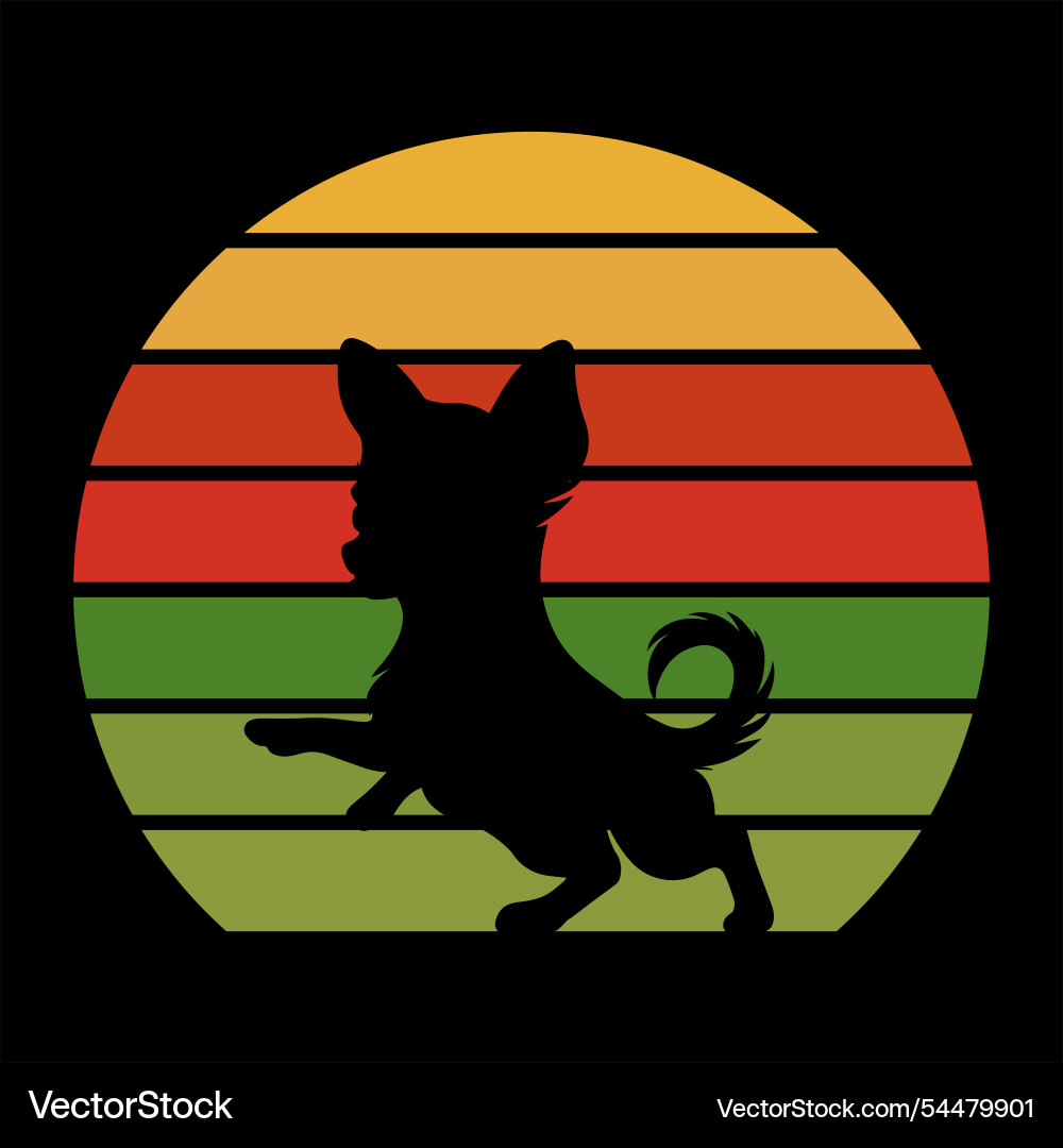 Chihuahua silhouette centered in a circular retro Chihuahua silhouette centered in a circular retro Vector Image