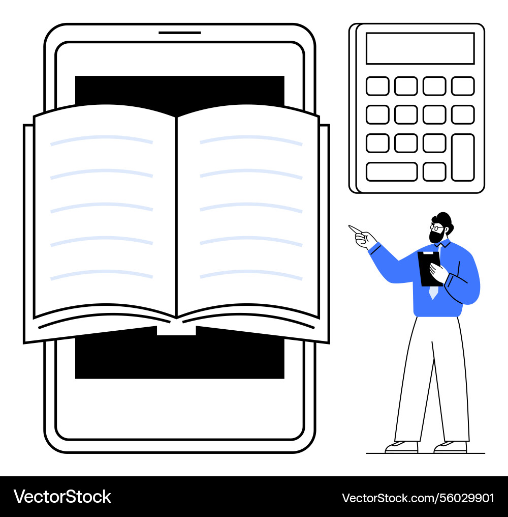 Digital learning concept with open book Digital learning concept with open book vector image