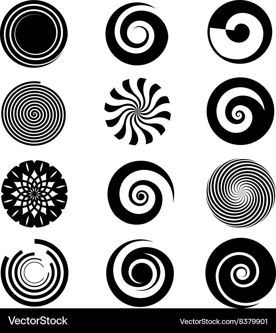 Dynamic Spiral Forms Vector Image