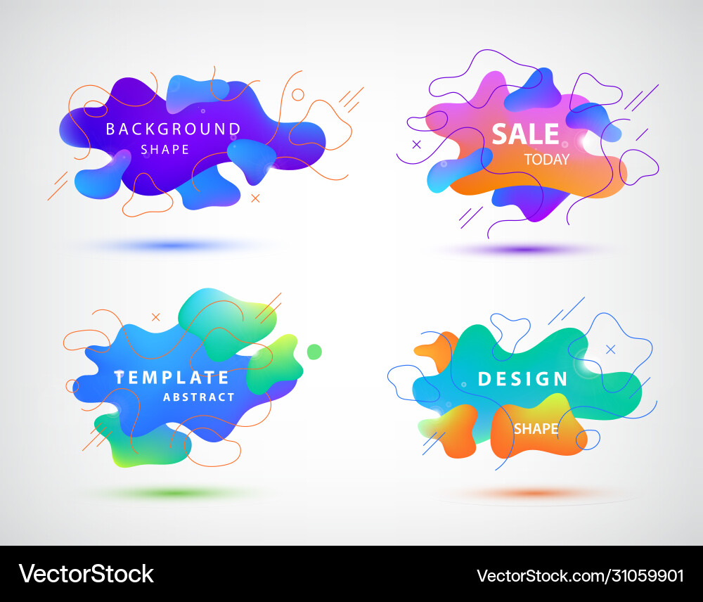 Gradient Bubbles & Spots Set vector image