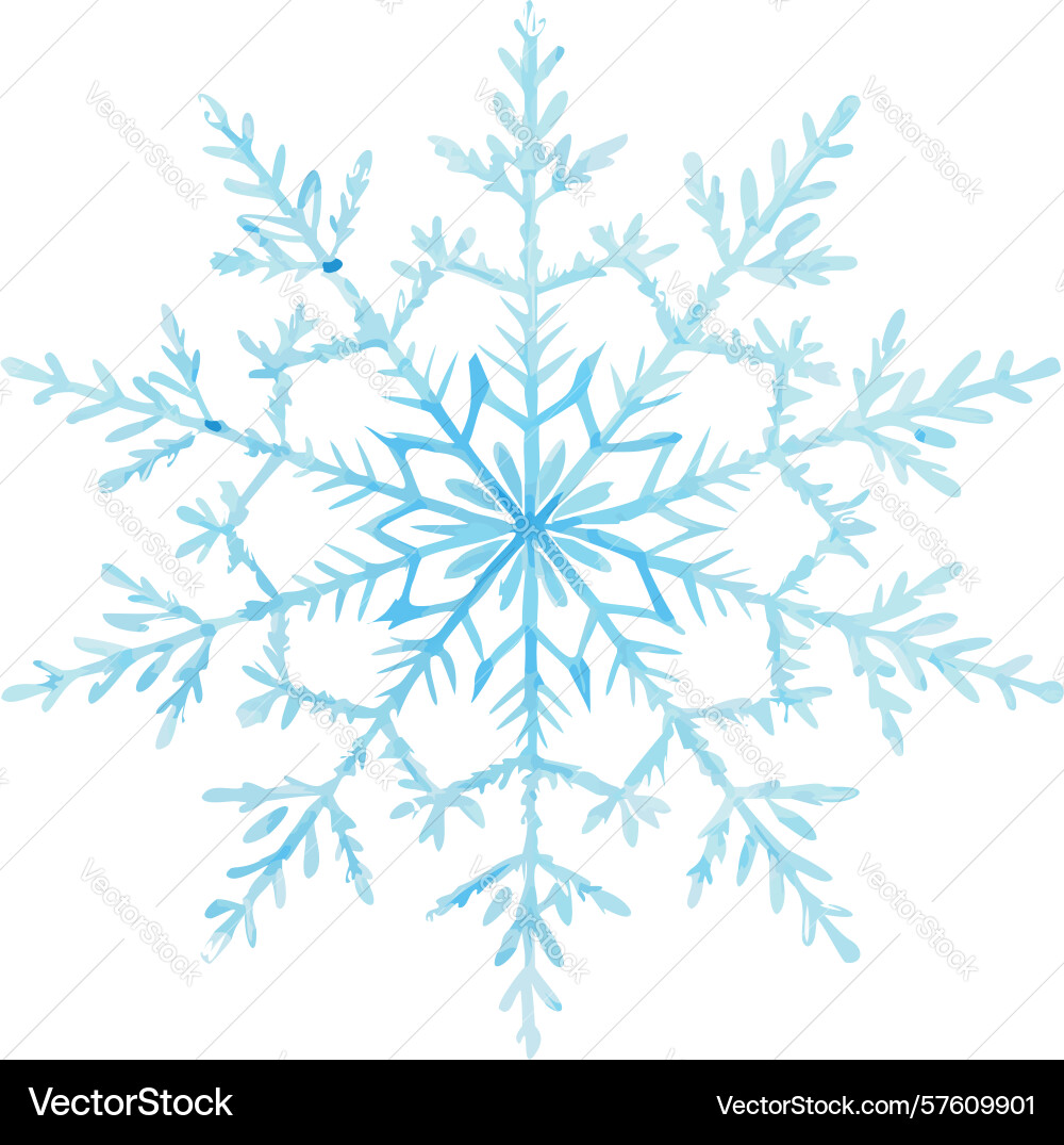 Intricate single snowflake design generative ai vector image