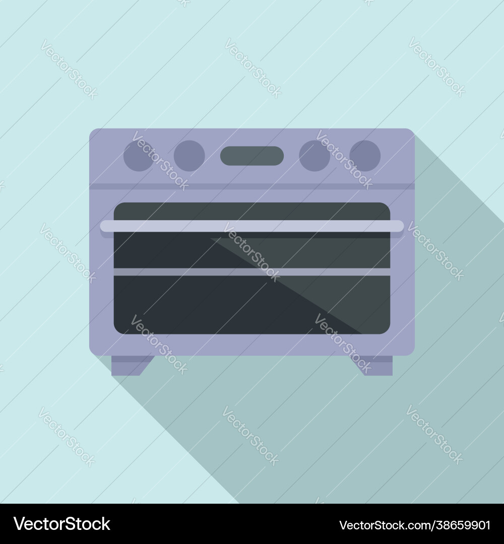 Kitchen con oven icon flat electric Kitchen con oven icon flat electric vector image
