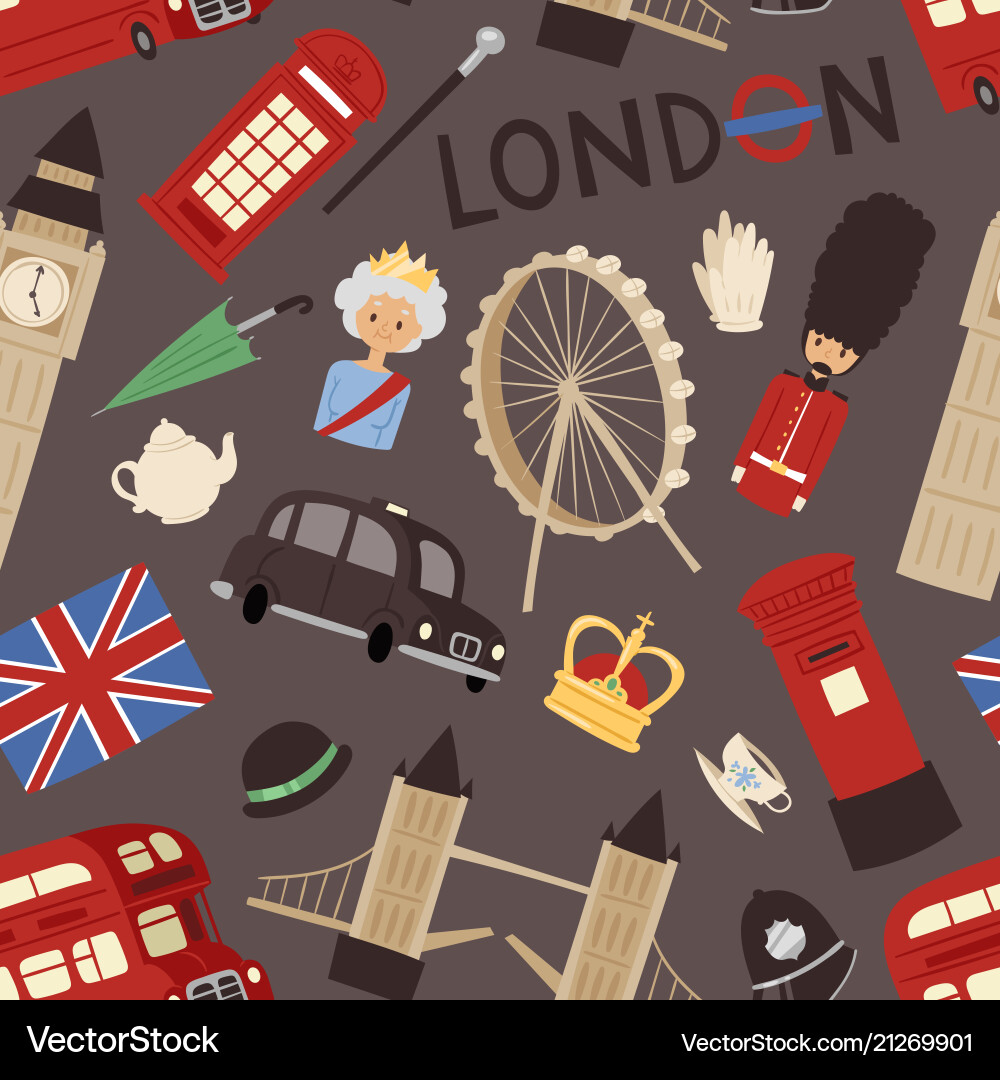 London travel icons english set city flag europe London travel icons english set city flag europe vector image