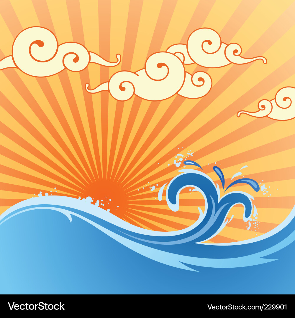 Ocean Wave Background Vector Image