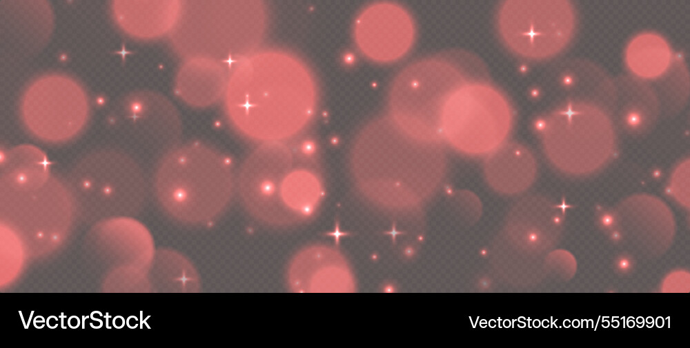 Red bokeh with stars and sparkles shiny overlay Red bokeh with stars and sparkles shiny overlay Vector Image