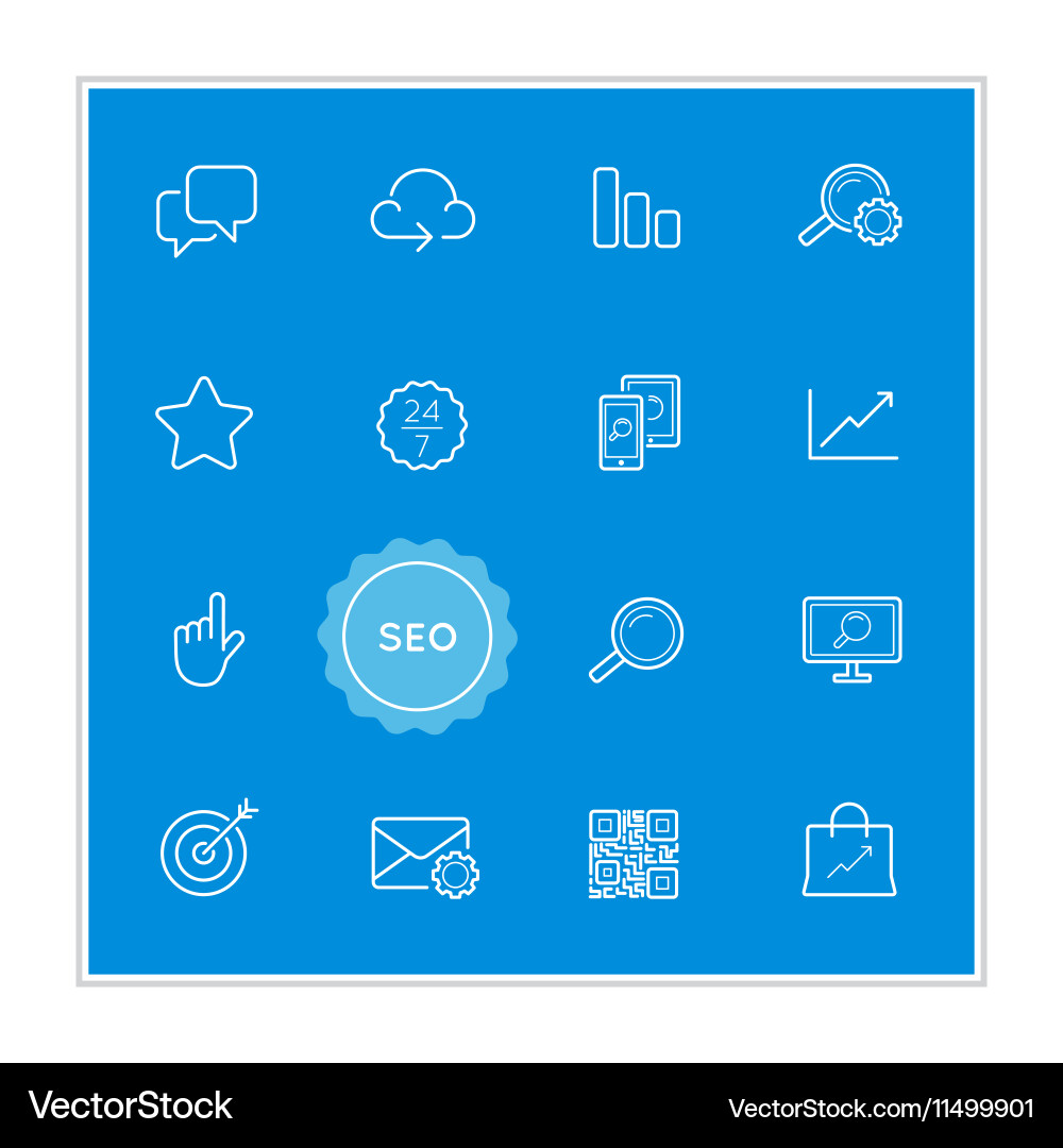 Set of seo search engine optimization elements can vector image