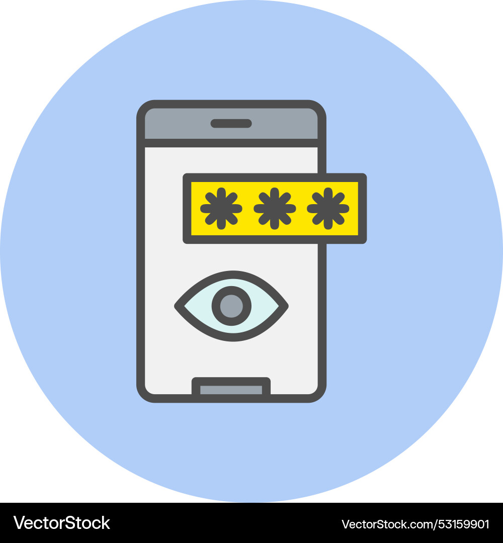 Show password line filled circle icon Vector Image
