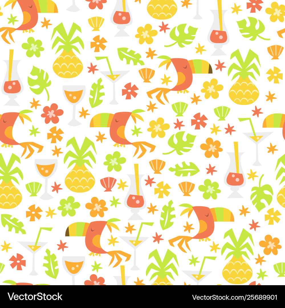 Tropical luau seamless pattern background Vector Image