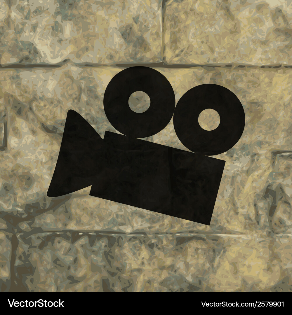 Video-camera flat modern web button and space Vector Image