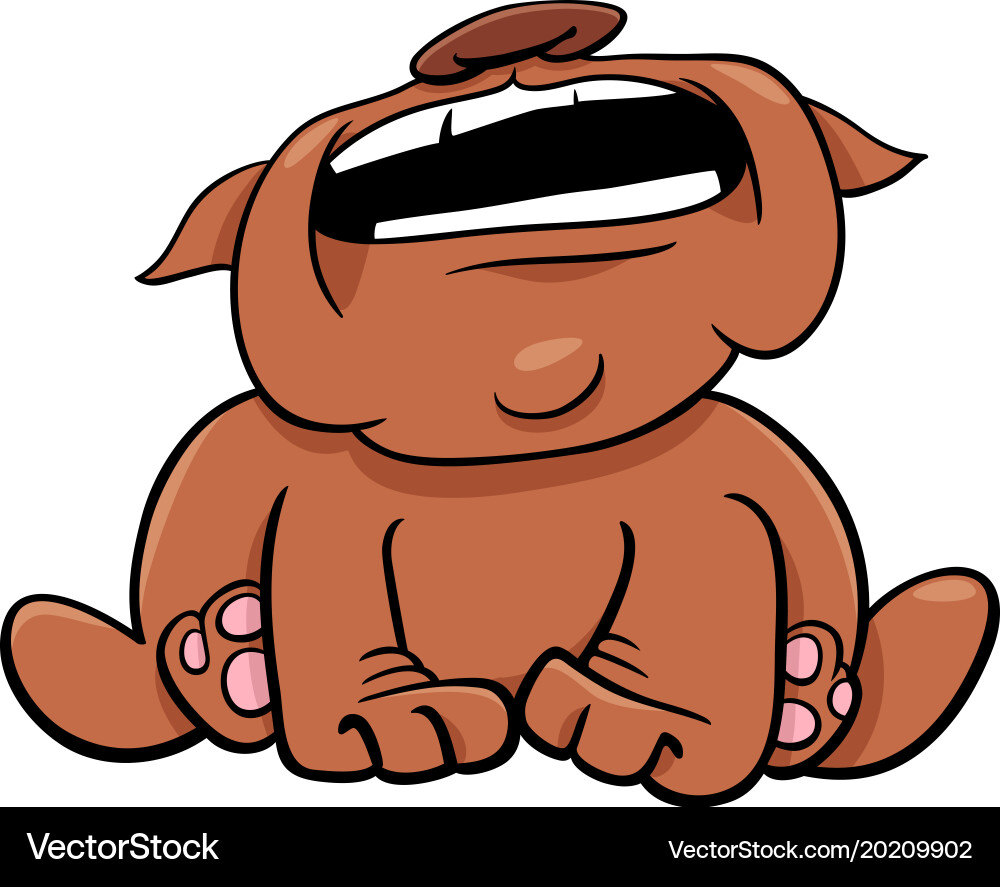 Barking or howling bulldog cartoon character Vector Image