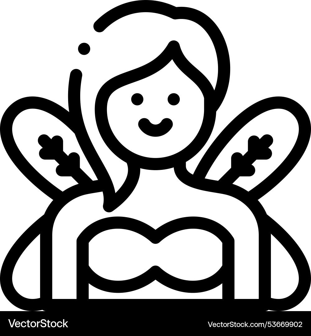 Fairy icon thin linear style design isolated Fairy icon thin linear style design isolated vector image