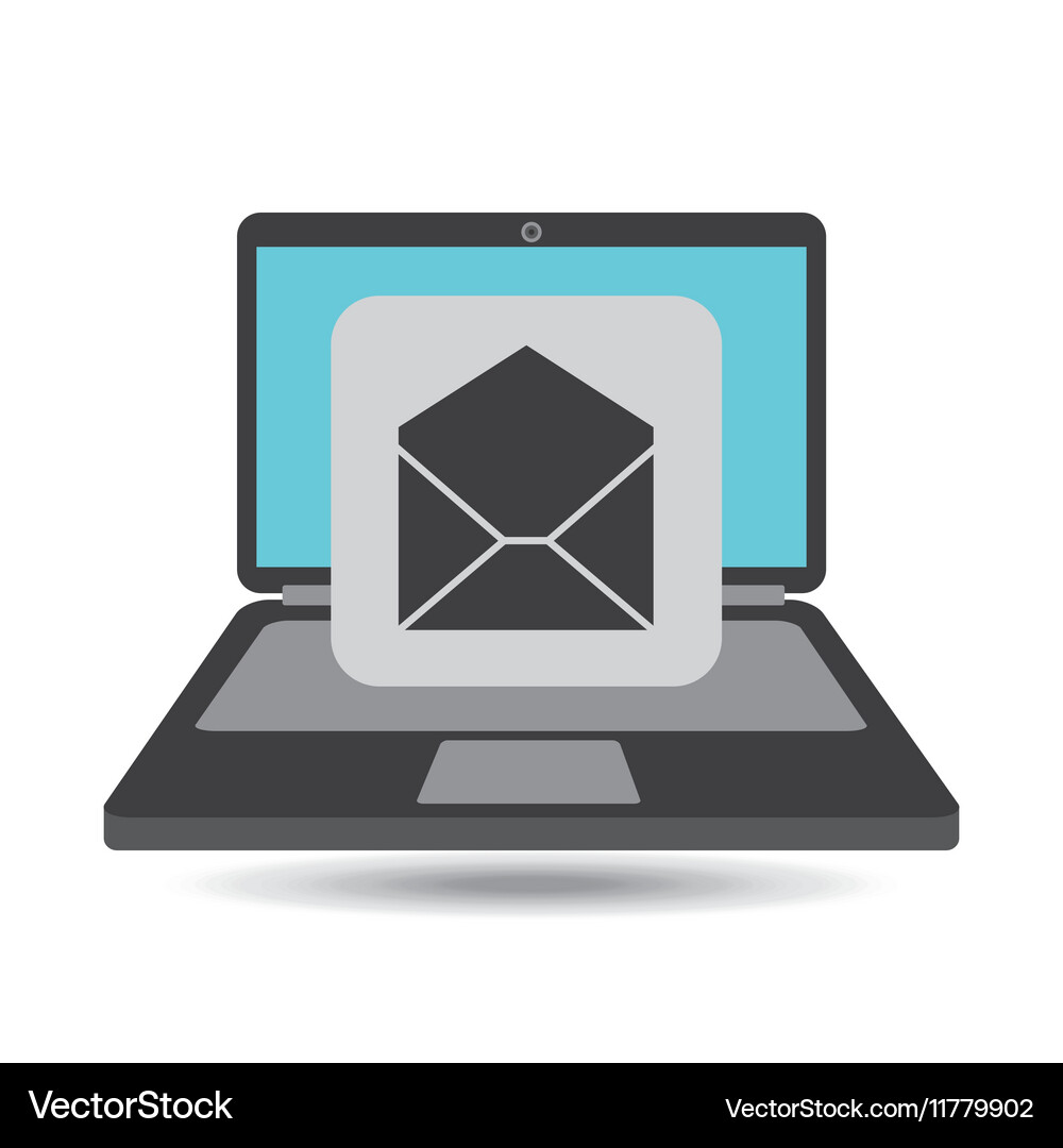 Notebook computer envelope email mail Vector Image