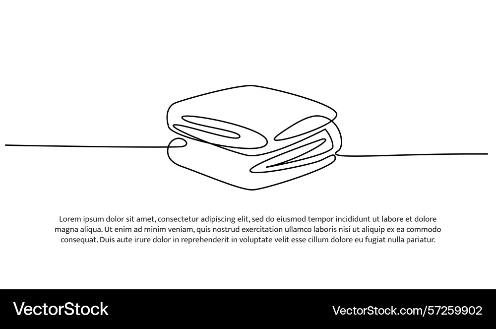 One line a towel abstract minimal continuous One line a towel abstract minimal continuous vector image