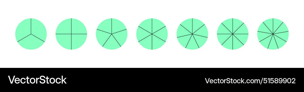 Pie chart with different segments in a circular vector image