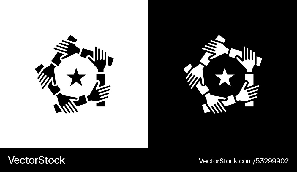 Unity and teamwork icon outline sign symbol set Unity and teamwork icon outline sign symbol set vector image