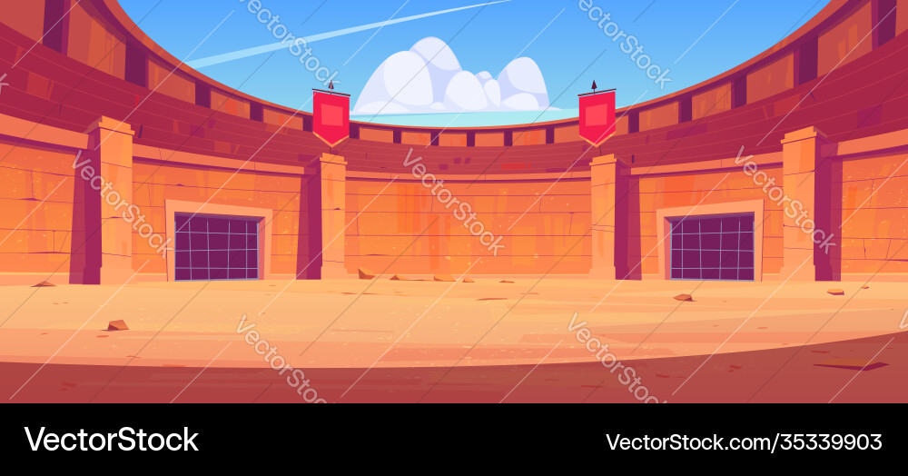 Ancient roman arena for gladiators fight Ancient roman arena for gladiators fight vector image