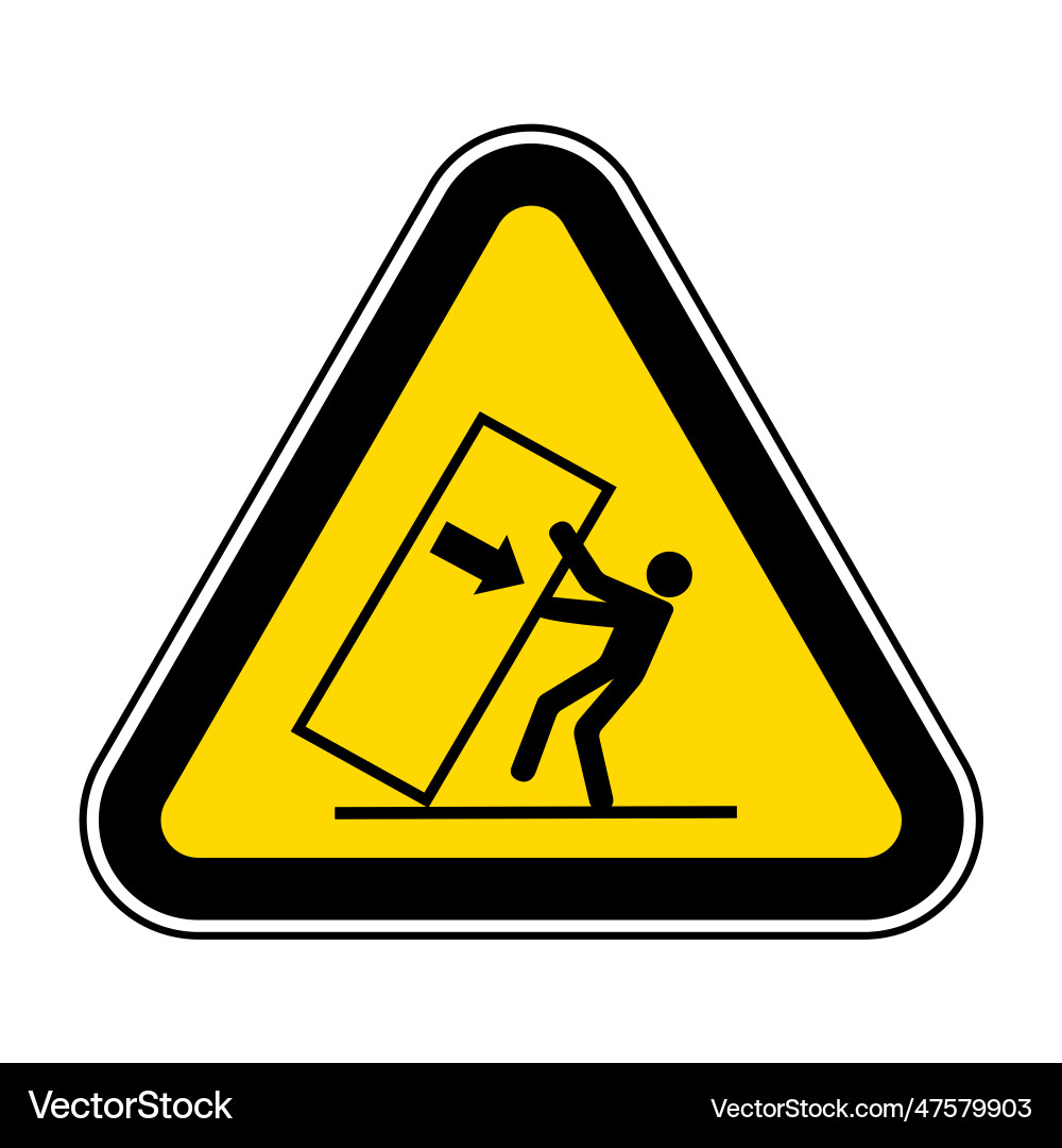 Body crush tip over hazard symbol sign isolate Body crush tip over hazard symbol sign isolate vector image