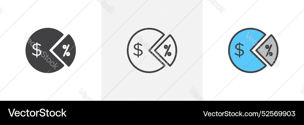 Dividend yield icon set on white background Vector Image