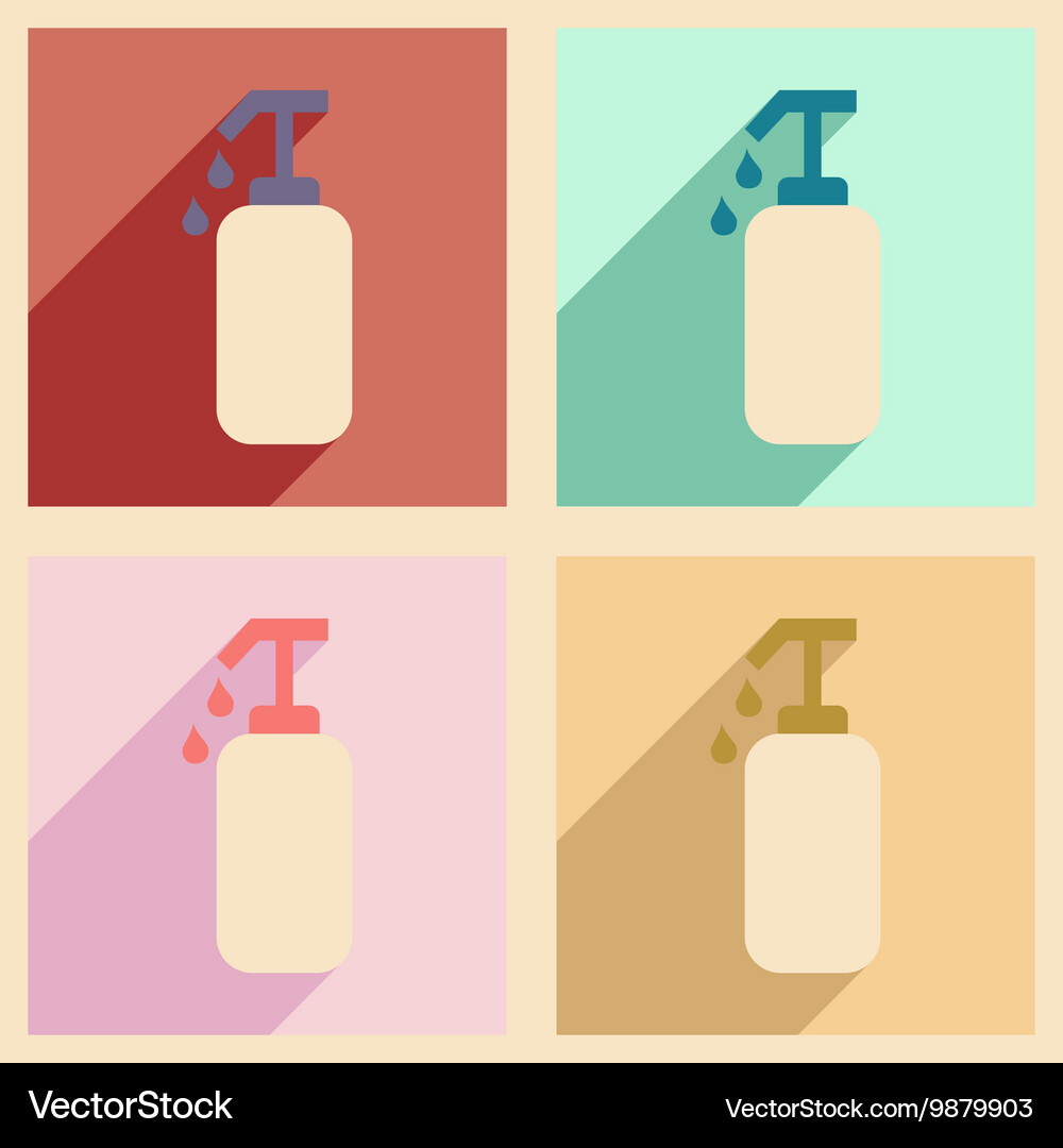 Flat with shadow concept and mobile application Vector Image