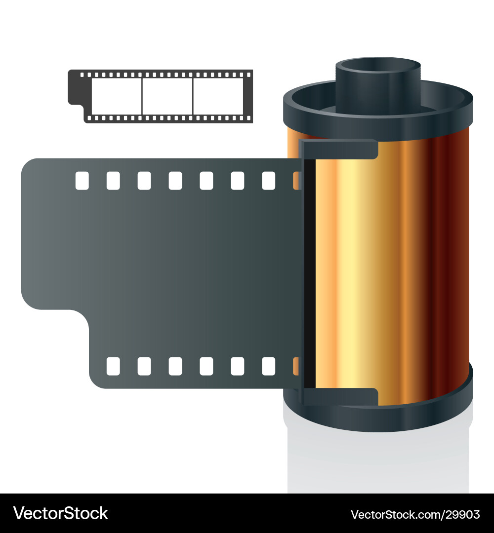 Golden Film Reel Vector Image