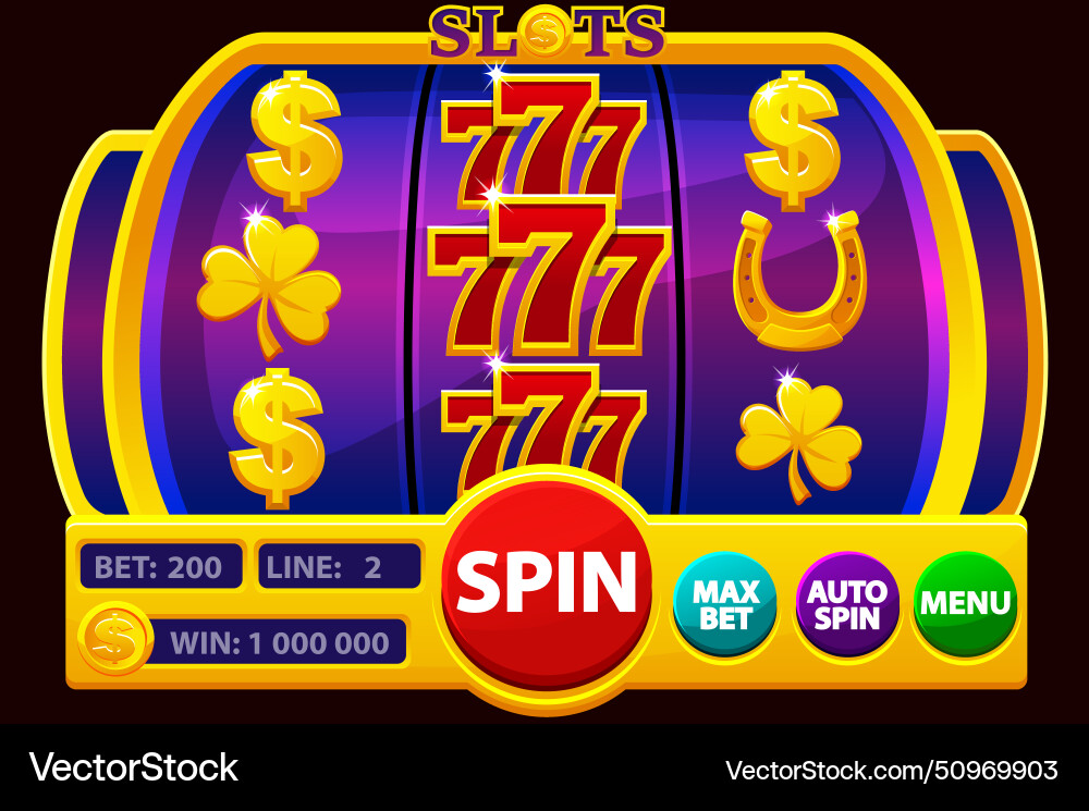 Slot Machine clasic cu simboluri 777 aurii