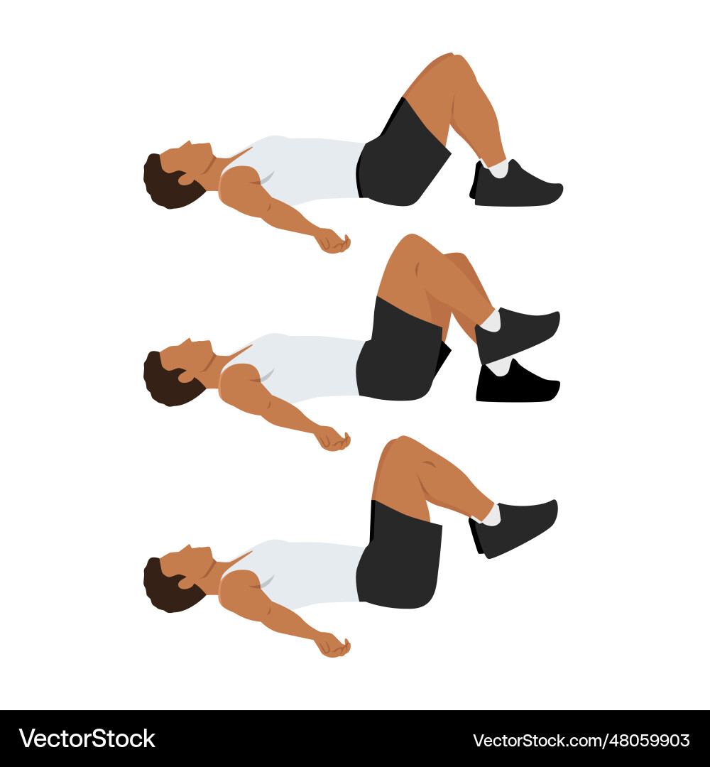 Man doing pelvic tilt with marching exercise vector image