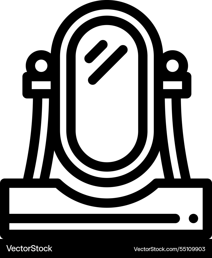 Mirror icon thin linear style design isolated Vector Image