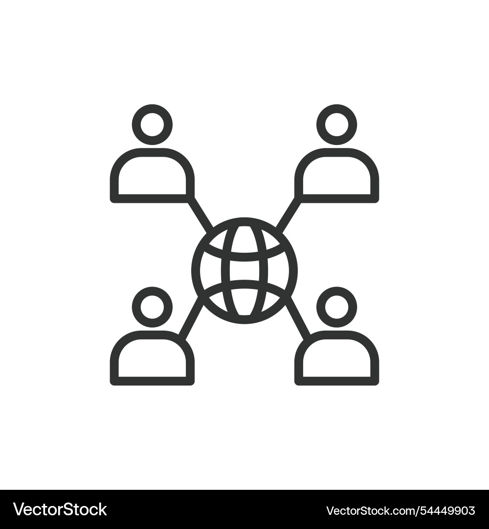 Number of internet users icon in line design Number of internet users icon in line design vector image