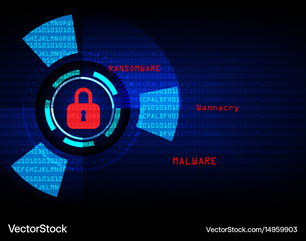 Ransomware Attack: Data Encryption vector image