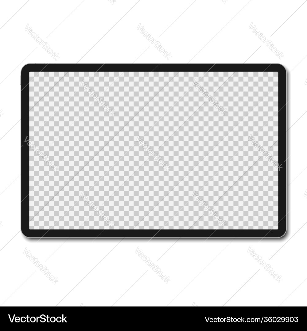 Tablet Computer with Blank Screen vector image