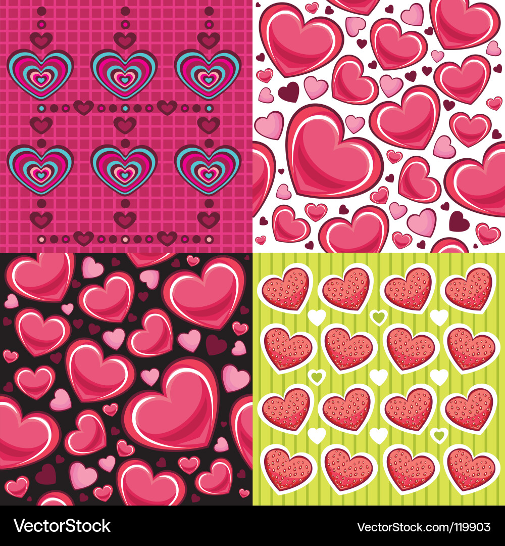 Valentine Hearts Pattern Vector Image