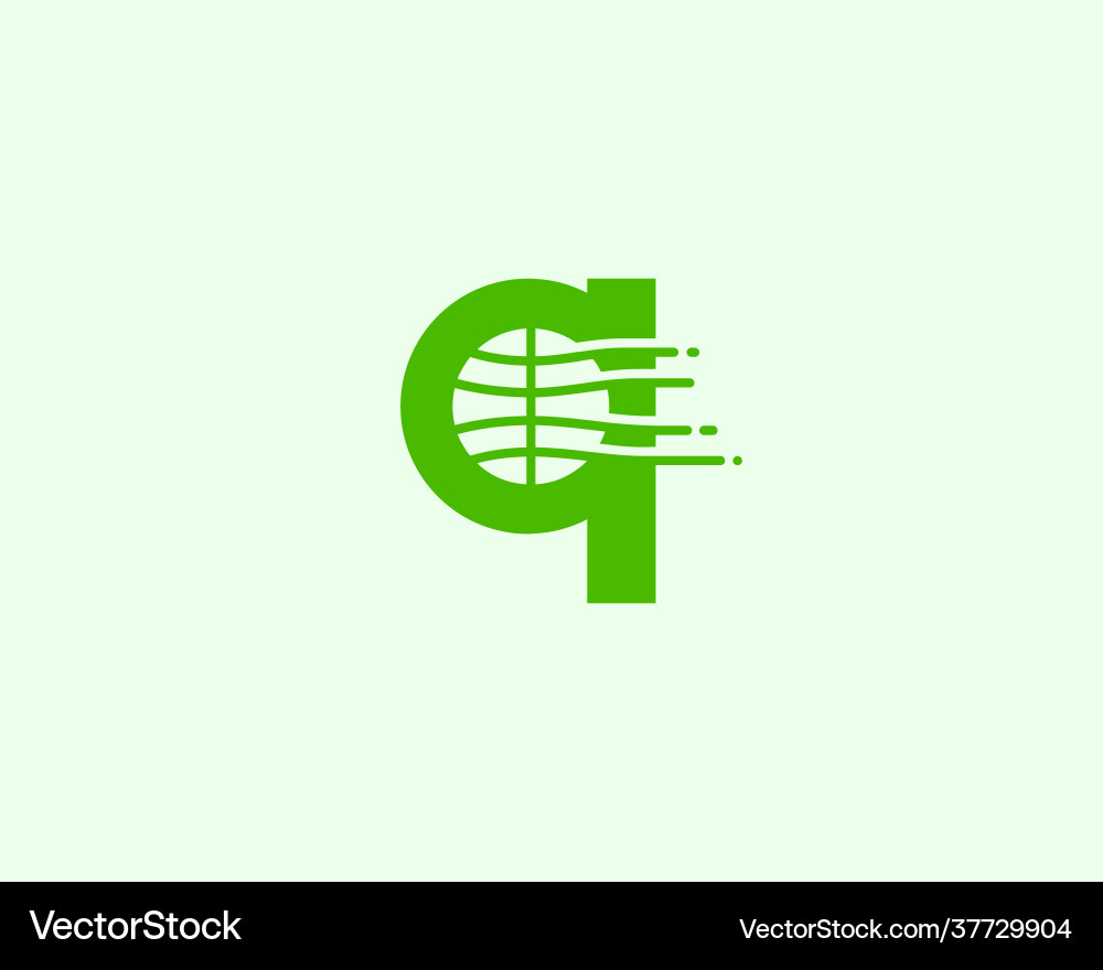 Abstract letter q logo design template dynamic vector image