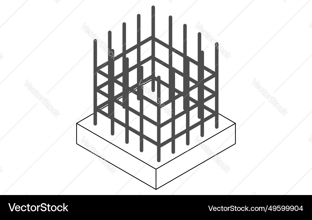 Building structure isometric of reinforced Vector Image