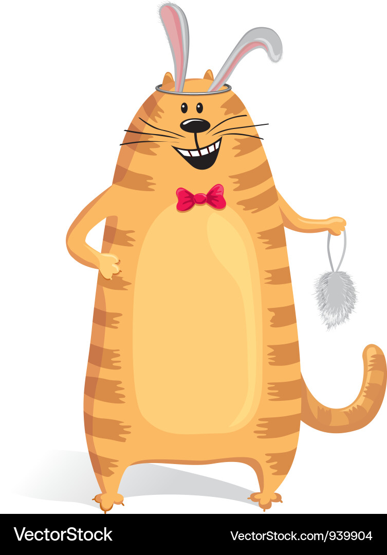 Cat with Rabbit Ears Vector Image