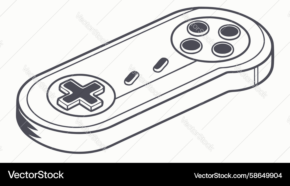 Clean outline classic video game controller Vector Image
